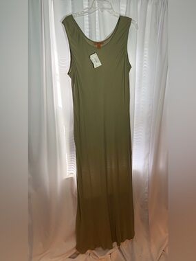 NWT HARARI Sage Green Silk High Tea Tank Dress Size 1X